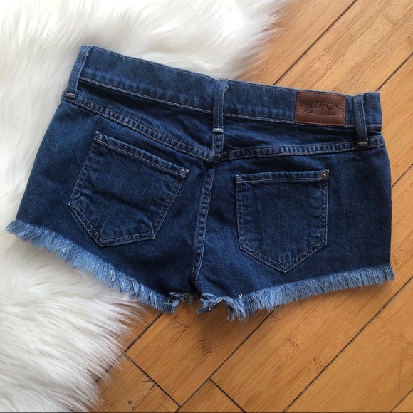 WILDFOX Lara Mid Rise Denim Cutoff Shorts - Picture 4 of 6